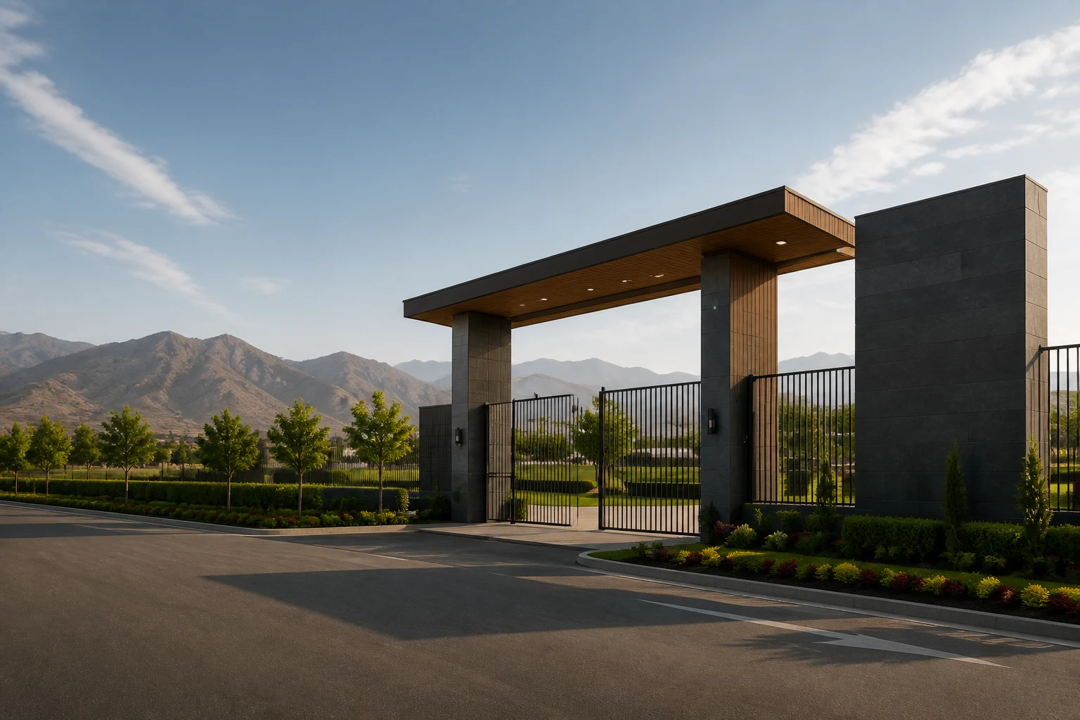 Ingreso a un proyecto inmobiliario rodeado por el valle de Huaral